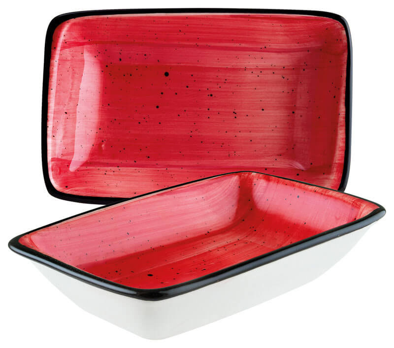 Bonna Aura Passion Moove Rectangular dish 16x9cm red - 12 pcs.