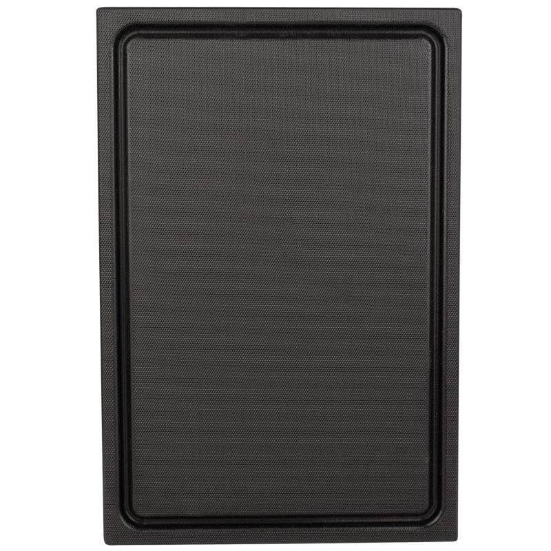 Cutting board with juice groove, HDPE black, Prime Bar - 30x20x2cm