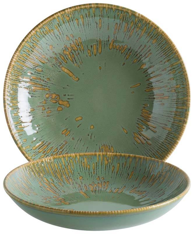 Bonna Snell Sage Bloom Deep plate 23cm green - 6 pcs.