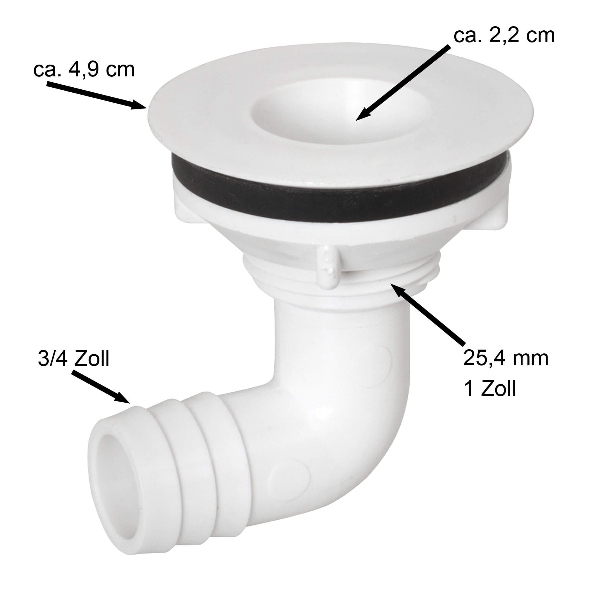 Drain nozzle for drip tray - Plastic