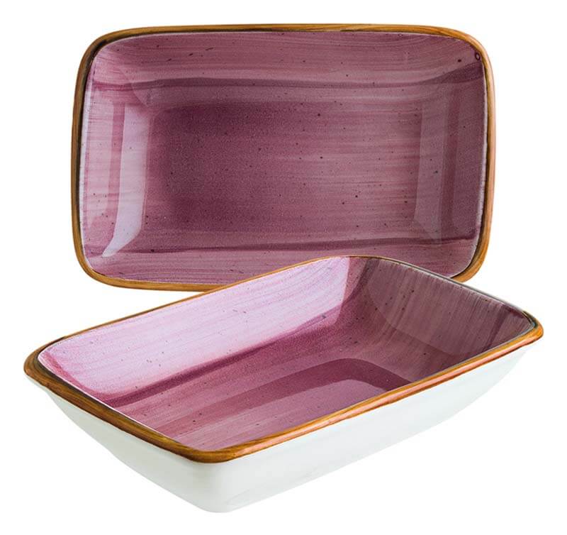 Bonna Aura Blackberry Moove rectangular dish 16x9cm purple - 12 pcs.