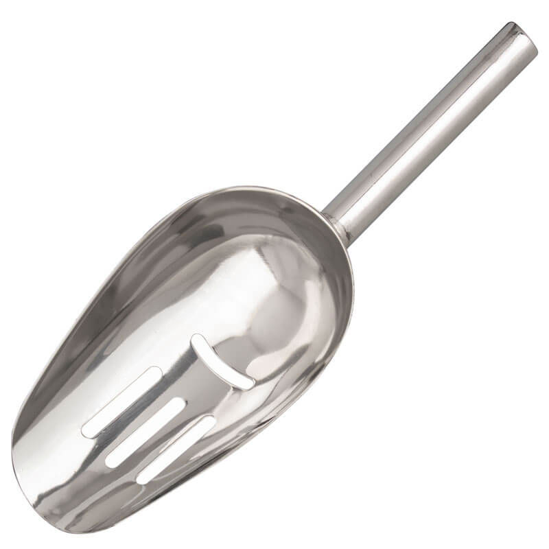 Ice scoop, stainless steel, slotted - 0,35l