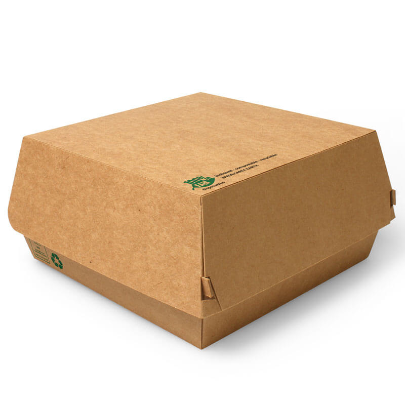 Burger box XXL, cardboard brown - 9x18,5x18,5cm (25 pcs.)