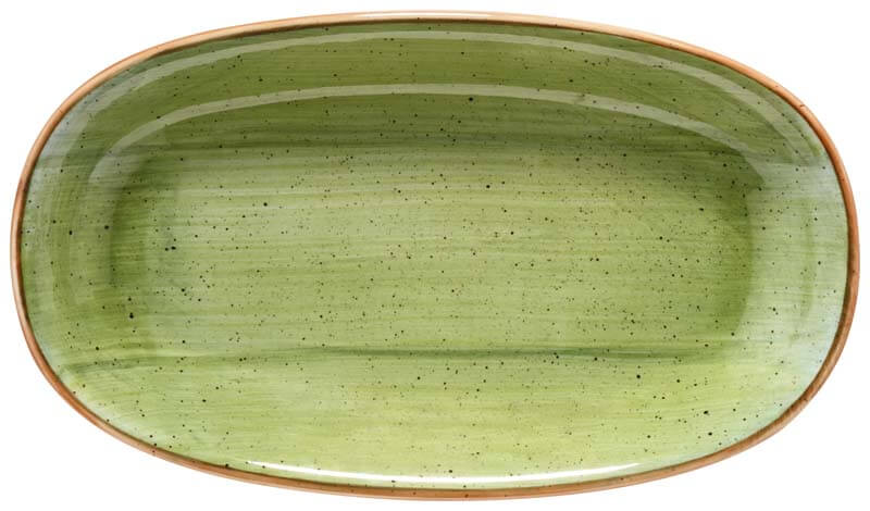 Bonna Aura Therapy Gourmet Oval plate 34x19cm green - 6 pcs.