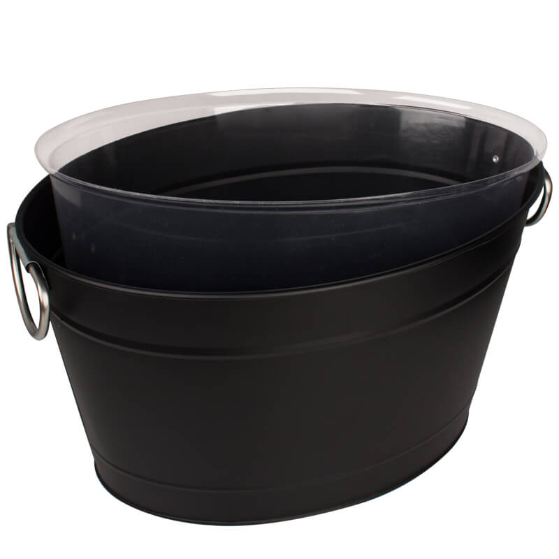 Drinks tub black with insert - 40x28x22cm