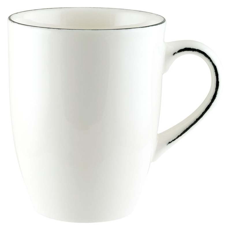 Bonna Retro Black Conic Mug 33cl cream - 24 pcs.