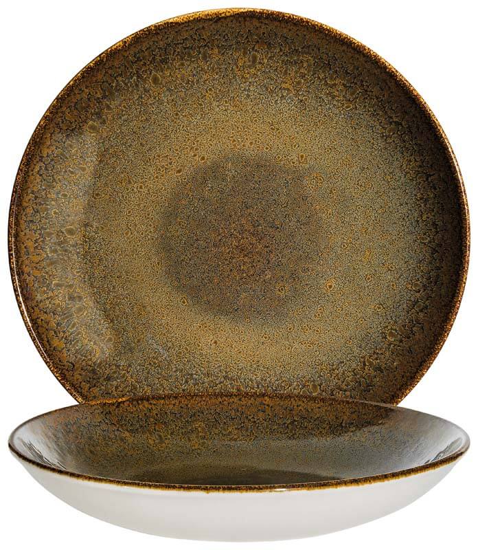 Bonna Ore Tierra Bloom Deep plate 23cm, 100cl brown - 6 pcs.