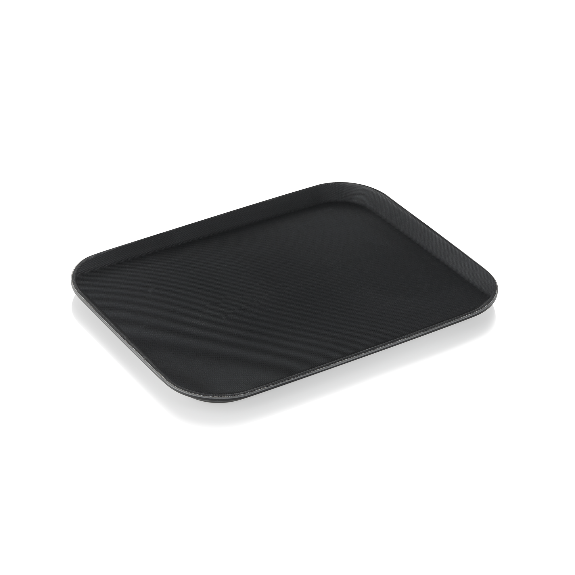 Square tray, non-slip, black polypropylene - 46x35.5cm