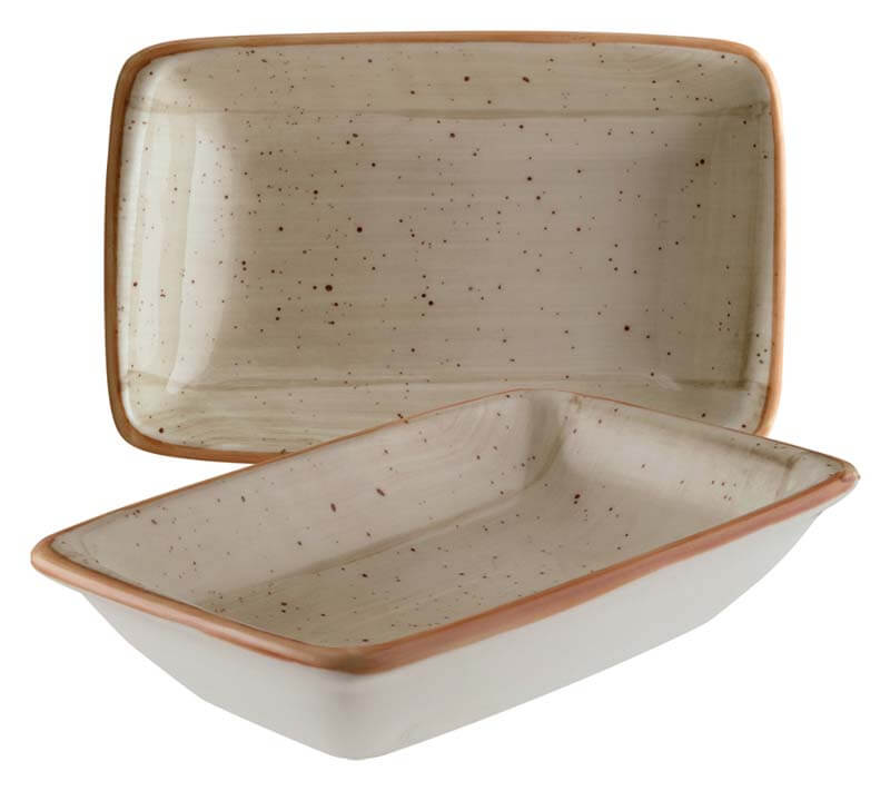 Bonna Aura Terrain Moove Rectangular dish 16x9cm beige - 12 pcs.