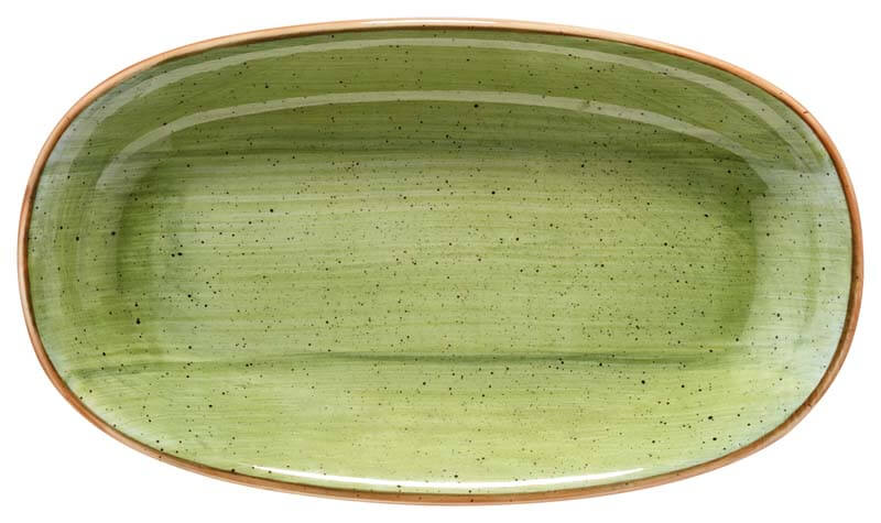 Bonna Aura Therapy Gourmet Oval plate 19x11cm green - 12 pcs.