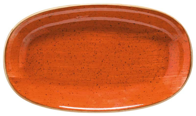 Bonna Aura Terracotta Gourmet Oval plate 24x14cm orange - 12 pcs.