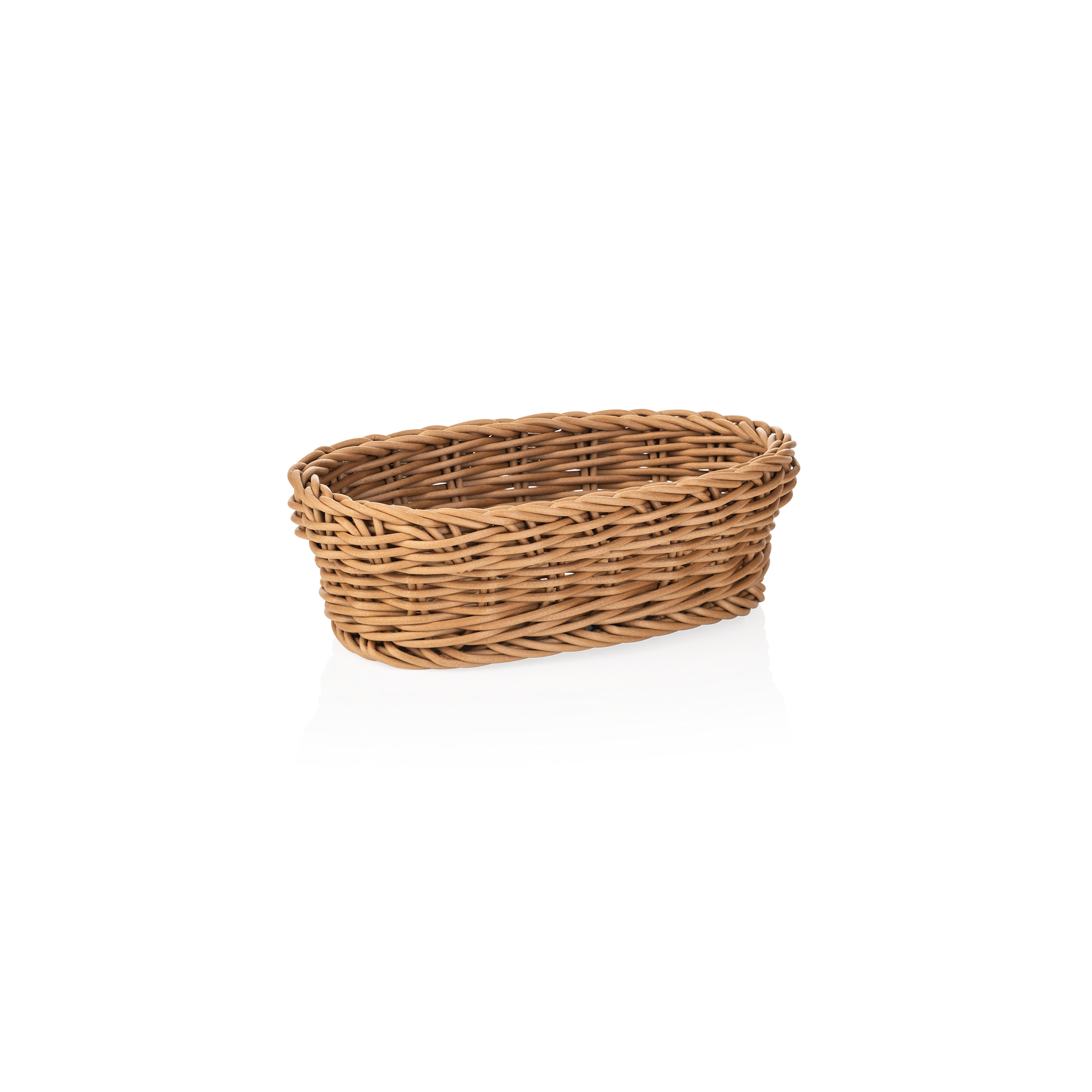 Oval basket, polypropylene, beige - 19x12x6cm