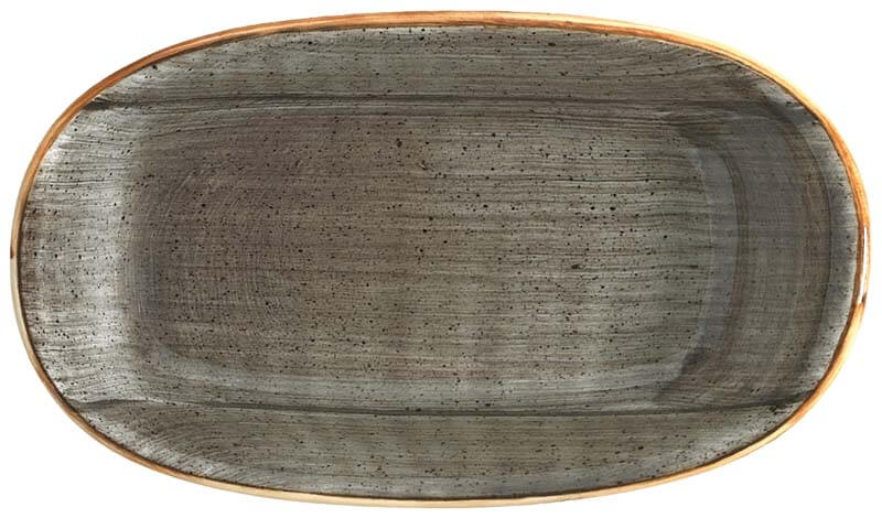 Bonna Aura Space Gourmet Oval plate 34x19cm grey - 6 pcs.