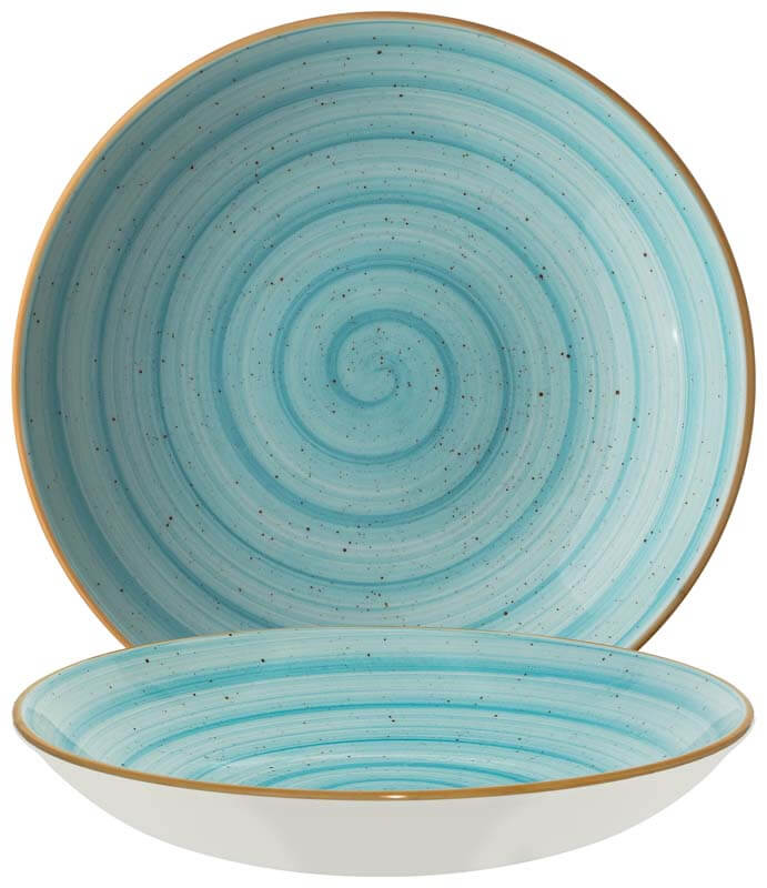 Bonna Aura Aqua Bloom deep plate 25cm turquoise - 6 pcs.