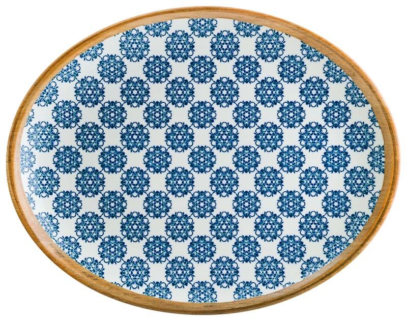 Bonna Lotus Moove oval plate 25x19cm blue - 12 pcs.