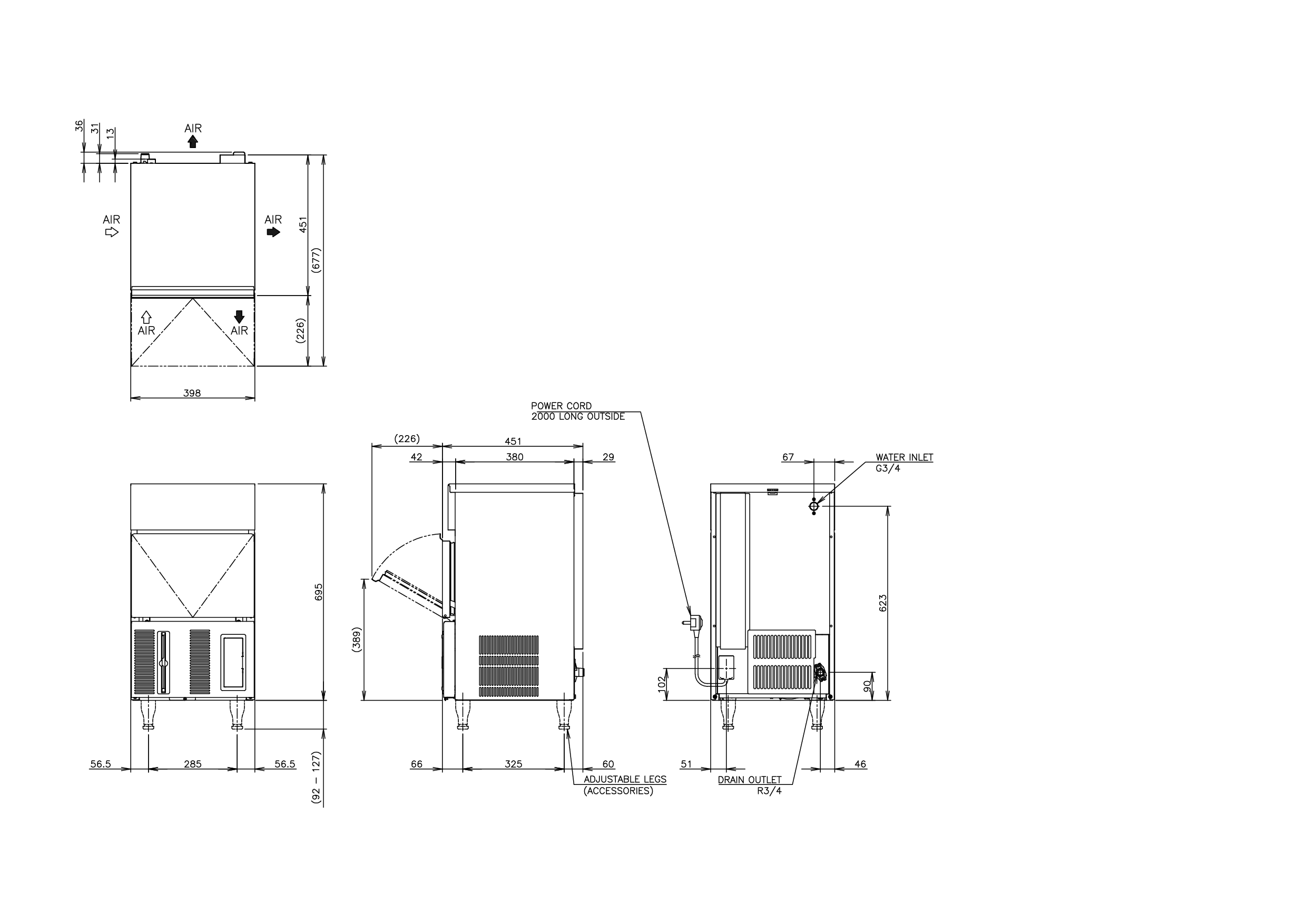 Hoshizaki IM-21CPE - standard cube (28 x 28 x 32mm) 25kg