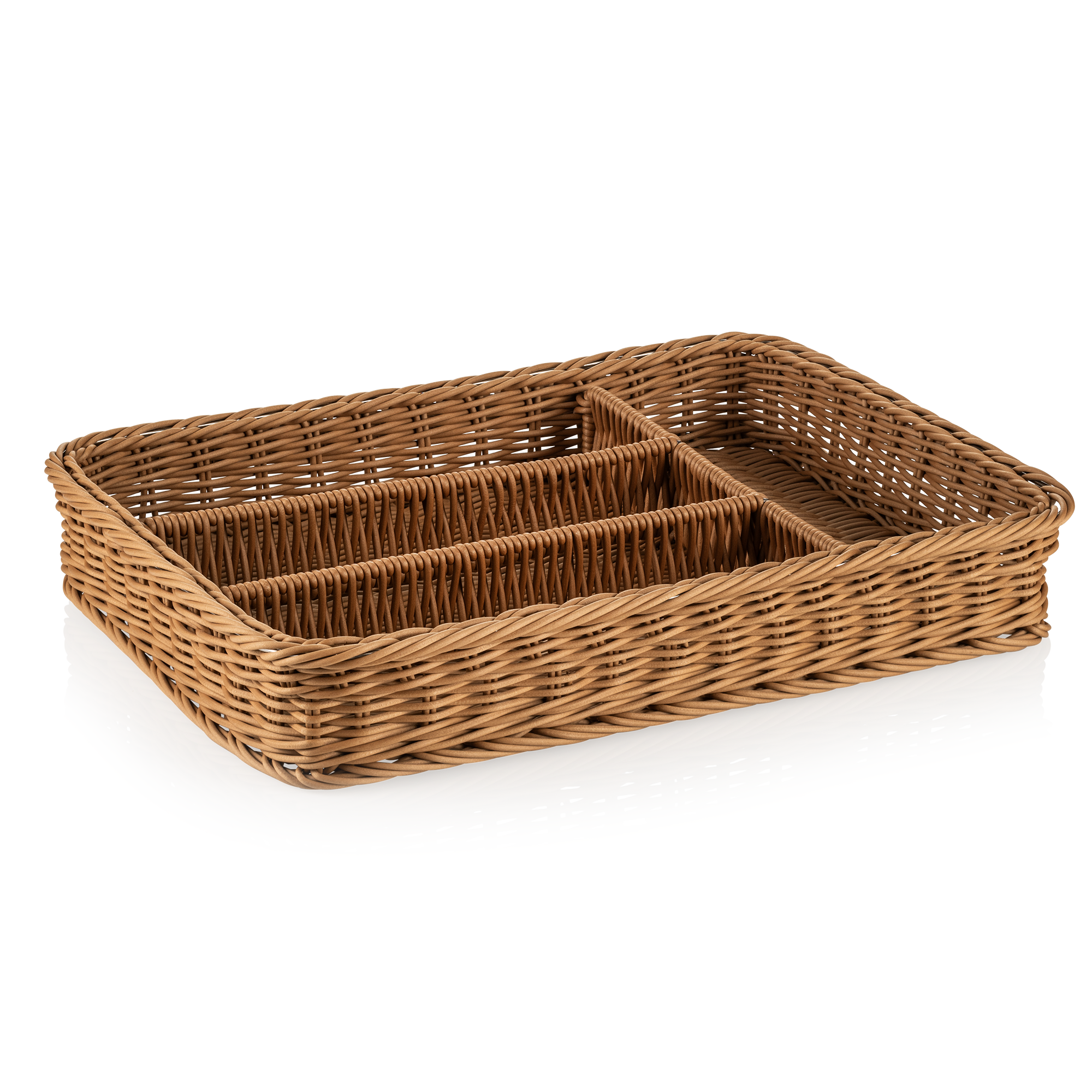 Cutlery basket, polypropylene, beige, 40x30x6.5 cm