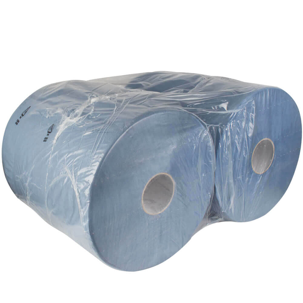 Cleaning paper roll, blue, 2-ply, 36x34cm - 1000 sheets (2 rolls)