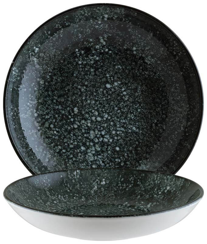 Bonna Cosmos Black Bloom Deep plate 25cm black - 6 pcs.