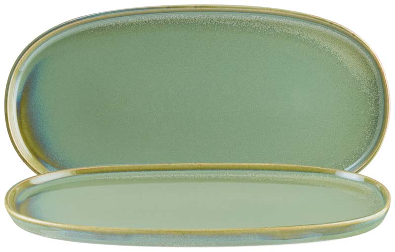 Bonna Sage Hygge oval plate 34 x 23cm green - 6 pcs.