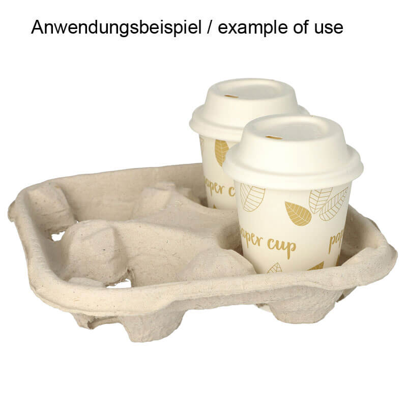 Cup carrier tray, cardboard, 4,7x22,4x22,4cm - for 4 cups (110 pcs.)