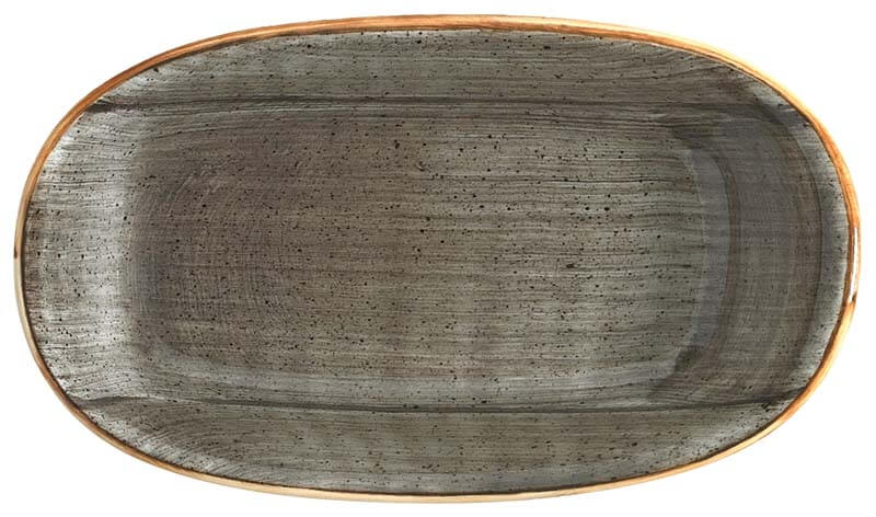 Bonna Aura Space Gourmet Oval plate 24x14cm grey - 12 pcs.