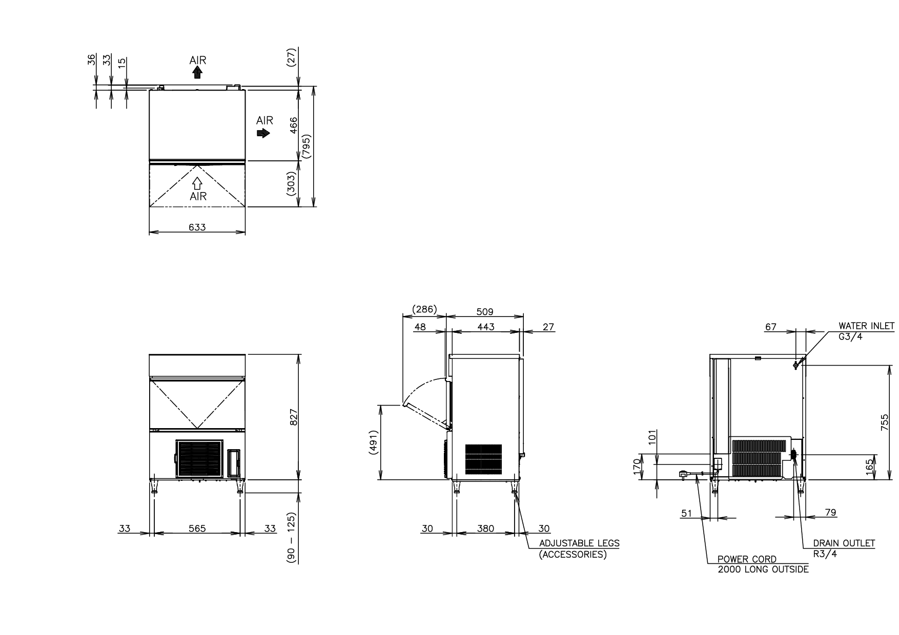 Hoshizaki IM-65PE - standard cube (28 x 28 x 32mm) 58kg