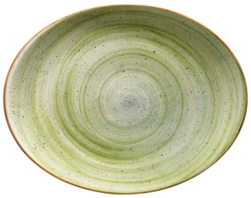 Bonna Aura Therapy Moove Oval plate 31x24cm green - 6 pcs.