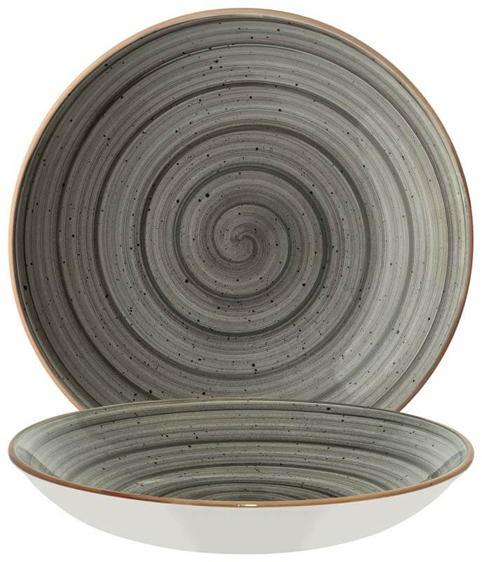 Bonna Aura Space Bloom Deep plate 23cm grey - 6 pcs.