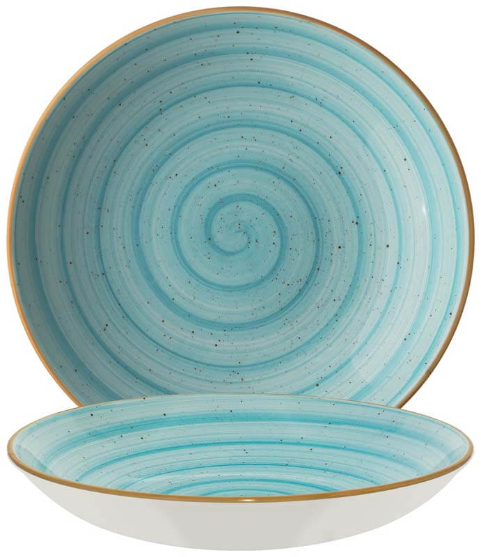 Bonna Aura Aqua Bloom deep plate 28cm turquoise - 6 pcs.