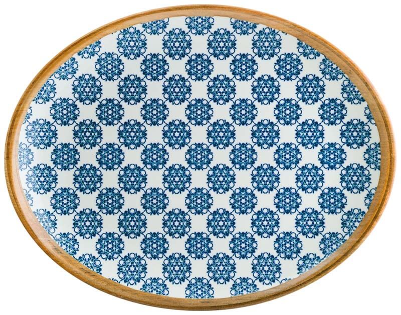 Bonna Lotus Moove Oval plate 36x28cm blue - 6 pcs.