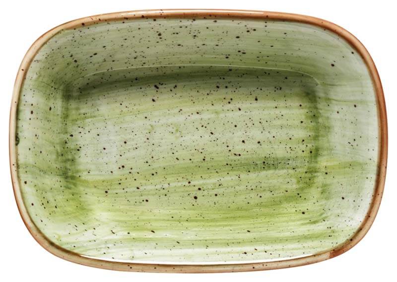 Bonna Aura Therapy Gourmet Deep rectangular plate 17x11,5cm green - 12 pcs.