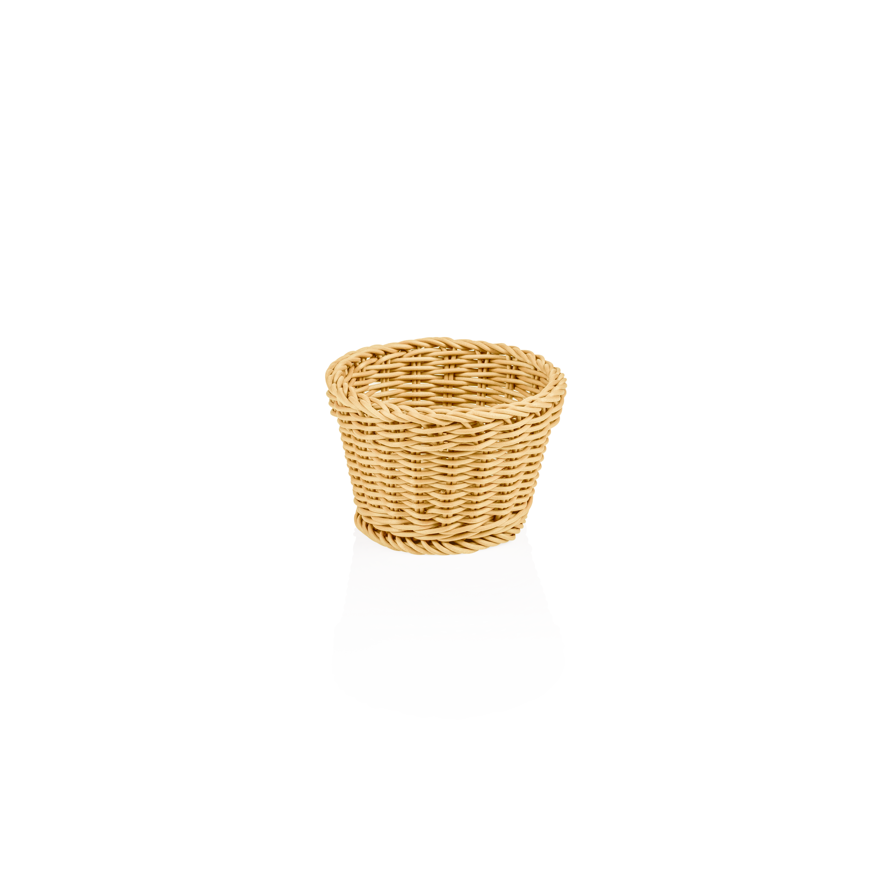 Round basket, polypropylene, light beige - 13x10cm