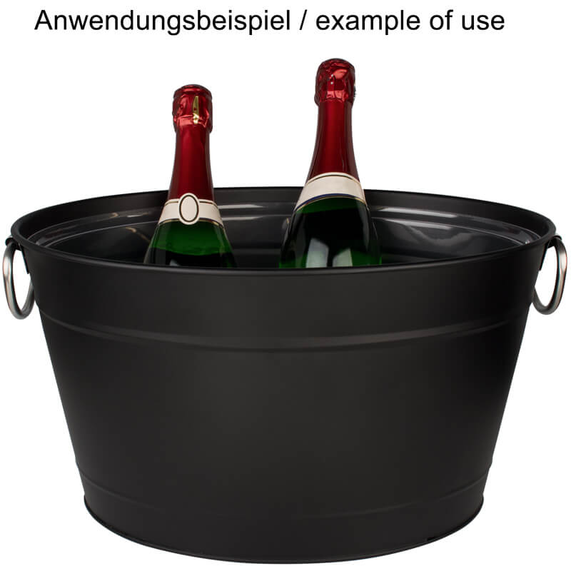 Drinks tub black with insert - 40x28x22cm