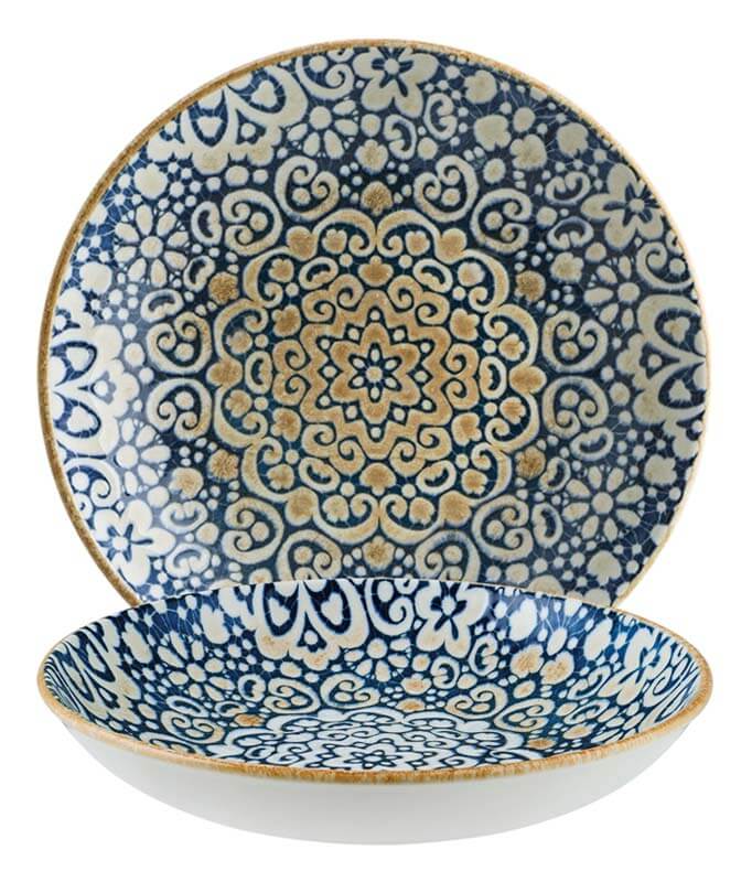 Bonna Alhambra Bloom deep plate 23cm blue - 6 pieces