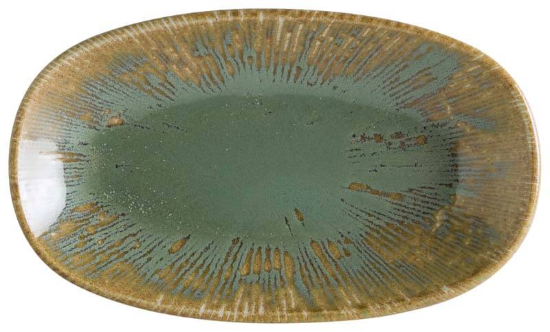 Bonna Snell Sage Gourmet Oval plate 24x14cm green - 12 pcs.