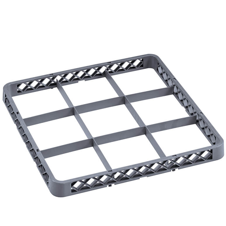 Glass rack attachment 9 divisions, gray (Rack 98) - 50x50x4,5cm