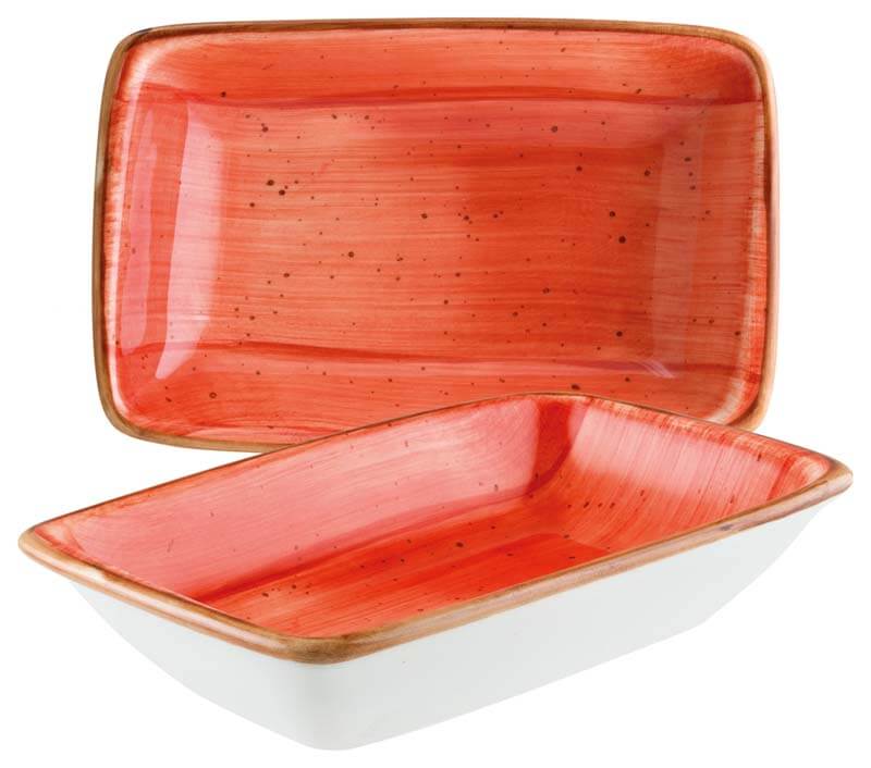 Bonna Aura Terracotta Moove Rectangular dish 16x9cm orange - 12 pcs.