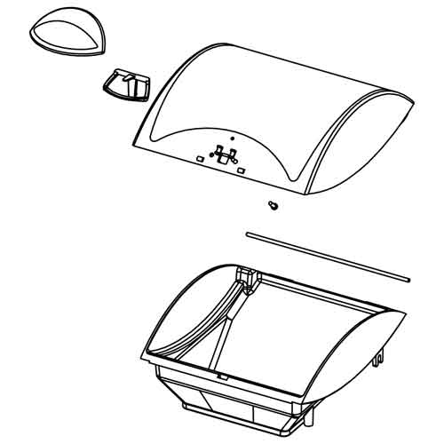 Ice cubes tank and cover assembly - Santos #53 (53100)