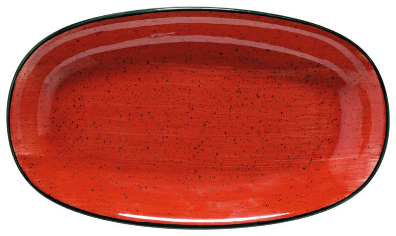 Bonna Aura Passion Gourmet Oval plate 24x14cm red - 12 pcs.