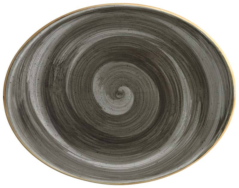 Bonna Aura Space Moove Oval plate 31x24cm grey - 6 pcs.